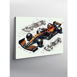 Tablomega Kanvas Tablo Turuncu Formula 1 Arabası