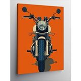 Tablomega Kanvas Tablo Turuncu Klasik Motosiklet