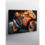 Tablomega Kanvas Tablo Turuncu Motosiklet Tasarımı