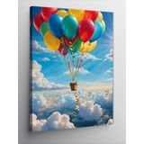 Tablomega Kanvas Tablo Uçan Balonlar Ve Sepet