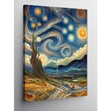 Tablomega Kanvas Tablo Van Gogh Stilinde Mavi Gökyüzü