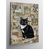 Tablomega Kanvas Tablo Vintage Kedi Poster