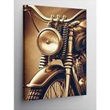 Tablomega Kanvas Tablo Vintage Motosiklet Detayı