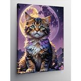Tablomega Kanvas Tablo Yavru Kedi Ve Dolunay