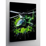 Tablomega Kanvas Tablo Yeşil Askeri Helikopter