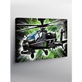 Tablomega Kanvas Tablo Yeşil Helikopter Aksiyonu