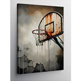 Tablomega Kanvas Tablo Yıkık Basketbol Potası