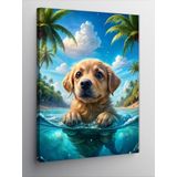 Tablomega Kanvas Tablo Yüzen Köpek
