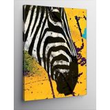 Tablomega Kanvas Tablo Zebra Ve Sarı Fon