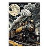 Tablomega Kara Tren Ve Ayışığı Model Ahşap Tablo 35cm X50cm