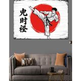 Tablomega Karate Dövüşçüsü Siyah Kuşak Dekoratif Kanvas - Mdf Ahşap Tablo