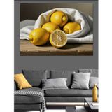 Tablomega Kasede Taze Limonlar Dekoratif Kanvas - Mdf Ahşap Tablo
