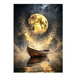 Tablomega Kayık Ve Güneş Mdf Poster 35cm X50cm