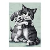 Tablomega Kedi Ve Köpek Dostluğu Mdf Poster 25cmx 35cm