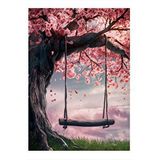 Tablomega Kiraz Ağacındaki Salıncak Hediyelik Ahşap Tablo 35cm X50cm