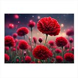 Tablomega Kırmızı Çiçekler Art Mdf Poster 25cmx 35cm