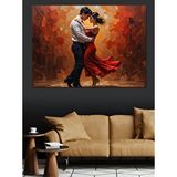 Tablomega Kırmızı Elbiseli Tango Çifti Dekoratif Kanvas - Mdf Ahşap Tablo