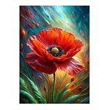 Tablomega Kırmızı Gelincik Çiçeği Art Mdf Poster 35cm X50cm