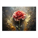 Tablomega Kırmızı Karanfil Modern Ahşap Tablo 25cmx 35cm