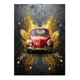 Tablomega Kırmızı Klasik Araba Art Mdf Poster 35cm X50cm