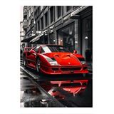Tablomega Kırmızı Spor Araba Mdf Poster 35cm X50cm