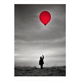 Tablomega Kırmızı Uçan Balonlu Çocuk Mdf Poster 35cm X50cm