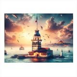 Tablomega Kız Kulesi Hediyelik Ahşap Tablo 35cm X50cm