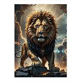 Tablomega Kızgın Aslan Hediyelik Ahşap Tablo 35cm X50cm
