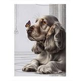 Tablomega Köpek Ve Kelebek Hediyelik Ahşap Tablo 35cm X50cm
