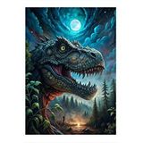Tablomega Korkunç Dinozor Hediyelik Ahşap Tablo 25cmx 35cm
