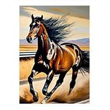 Tablomega Koşan Kahverengi At Dekoratif Ahşap Tablo 25cmx 35cm