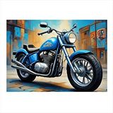 Tablomega Mavi Chopper Motosiklet Art Mdf Poster 25cmx 35cm