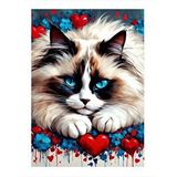 Tablomega Mavi Gözlü Kedi Model Ahşap Tablo 25cmx 35cm