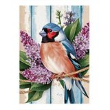 Tablomega Mavi Kuş Ve Çiçekler Dekoratif Ahşap Tablo 25cmx 35cm