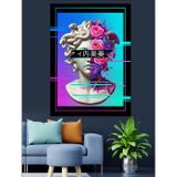 Tablomega Medusa Heykel Başlığı Dekorasyon Dekoratif Kanvas - Mdf Ahşap Tablo