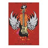 Tablomega Melek Kanatlı Elektro Gitar Model Mdf Tablo 35cm X50cm