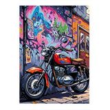 Tablomega Metro Klasik Motosiklet Hediyelik Ahşap Tablo 25cmx 35cm