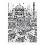 Tablomega Minyatür Cami Desenli Ahşap Tablo 35cm X50cm