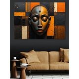 Tablomega Modern Afrika Maskesi Deseni Dekoratif Kanvas - Mdf Ahşap Tablo