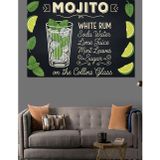 Tablomega Mojito Kokteyl Tarifi Yazısı Dekoratif Kanvas - Mdf Ahşap Tablo