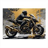 Tablomega Motosiklet Sürücüsü Art Mdf Poster 35cm X50cm
