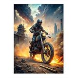 Tablomega Motosikletle Kaçan Adam Modern Ahşap Tablo 25cmx 35cm
