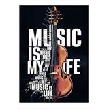 Tablomega Müzik Benim Hayatım Keman Modern Ahşap Tablo 25cmx 35cm