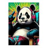 Tablomega Müzik Dinleyen Panda Mdf Poster 25cmx 35cm