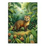 Tablomega Ormanda Yavru Leopar Art Mdf Poster 25cmx 35cm