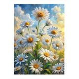 Tablomega Papatyalar Desenli Ahşap Tablo 35cm X50cm