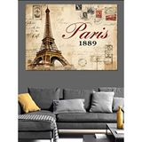 Tablomega Paris 1889 Retro Poster Dekoratif Kanvas - Mdf Ahşap Tablo