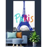 Tablomega Paris Eyfel Kulesi Yazılı Dekoratif Kanvas - Mdf Ahşap Tablo