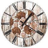 Tablomega Pembe Güller Analog 50x50 cm Duvar Saati