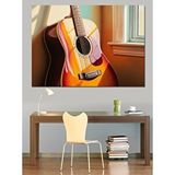 Tablomega Pencere Kenarında Gitar Görseli Dekoratif Kanvas - Mdf Ahşap Tablo